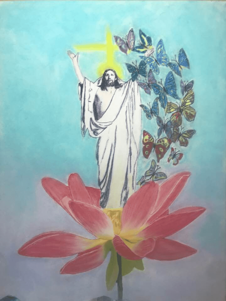 He is Risen #1, Pastels and chalk on 19x24 Specialty paper